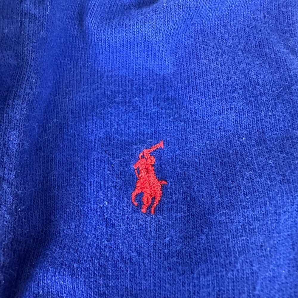 Ralph Lauren Baby Boy Blue Red White Striped Rugby Romper 6M Long Sleeve Collar - Picture 3 of 9